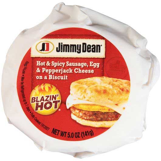 Jimmy Dean Blazin Hot Sausage Egg And Cheese Pepperjack Biscuit Sandwich, 5 Ounce -- 12 Per Case