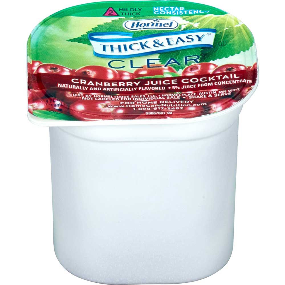 Thick & Easy Thickened Cranberry Juice Cocktail, Nectar Consistency Portion Control Cups, 4 Ounce -- 24 Per Case