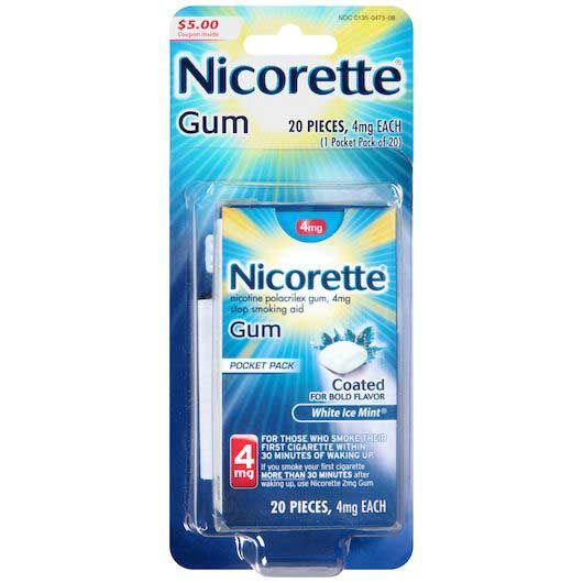 Nicorette White Ice Mint Stop Smoking Aid Nicotine Gum, 20 Count -- 12 Per Case