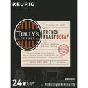 Tully's French Dark Roast Decaf K Cup Coffee Pod, 24 count -- 4 per case