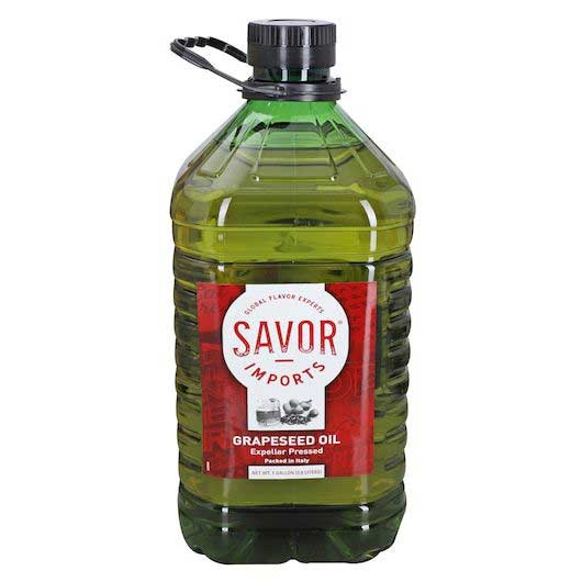 Savor Imports Expeller Pressed Grapeseed Oil, 1 Gallon Pet Plastic Bottle -- 4 per case