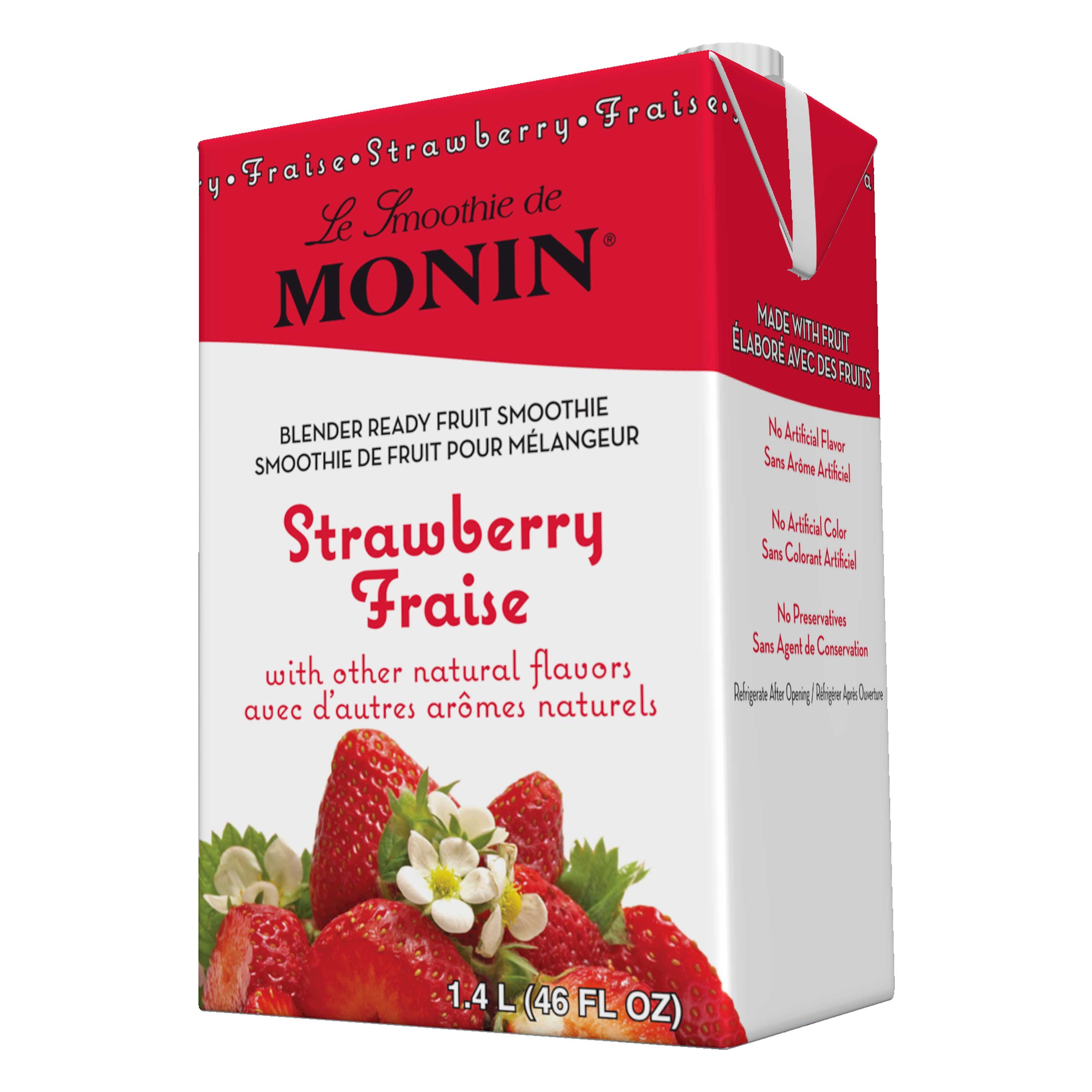 Monin Blender Ready Strawberry Fruit Smoothie Mix, 46 Ounce -- 6 per case.