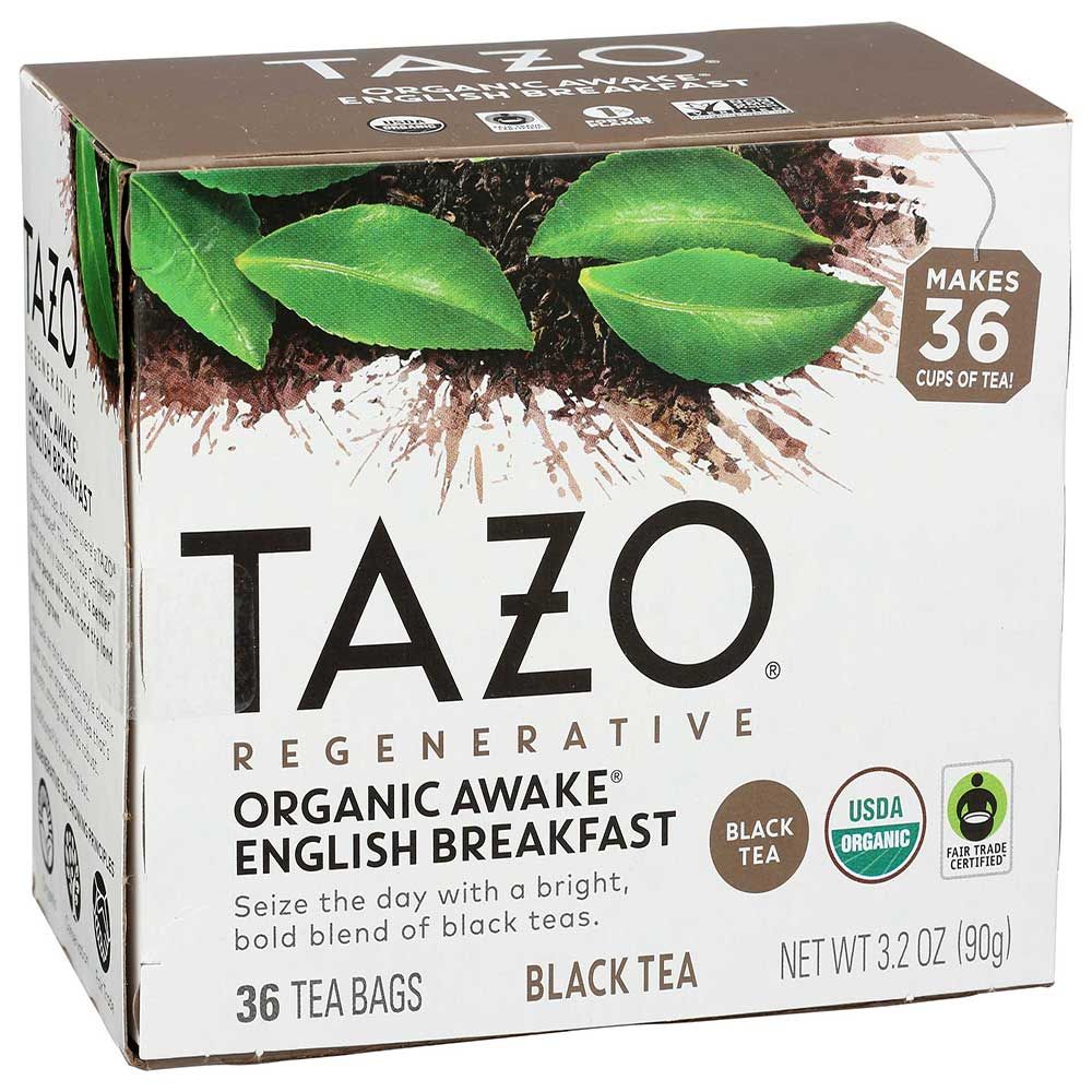 Tazo Organic Awake English Breakfast Tea Bags, 36 Count -- 4 Per Case