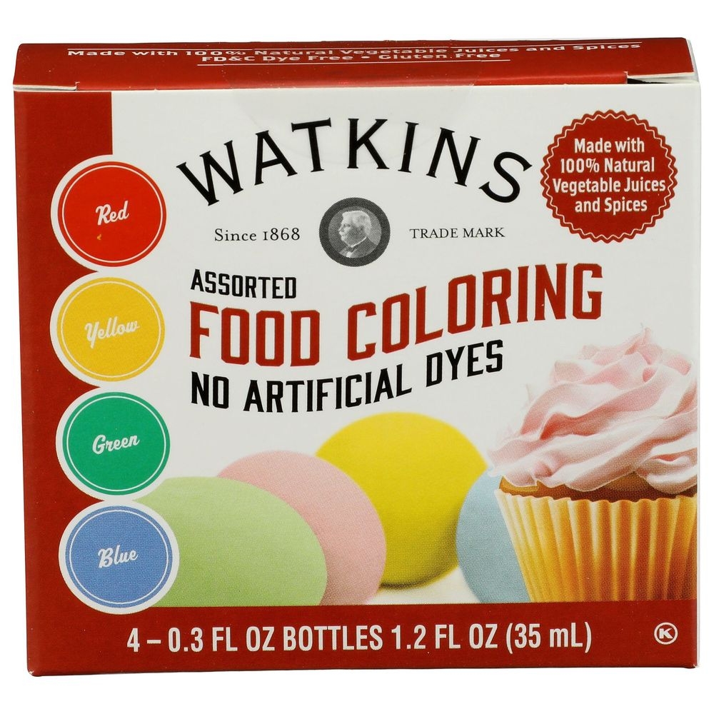 Watkins Assorted Food Coloring, 1.2 Fluid Ounce -- 6 per case