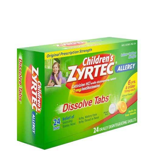 Zyrtec Allergy Citrus Dissolve Tablets, 24 Count -- 24 Per Case