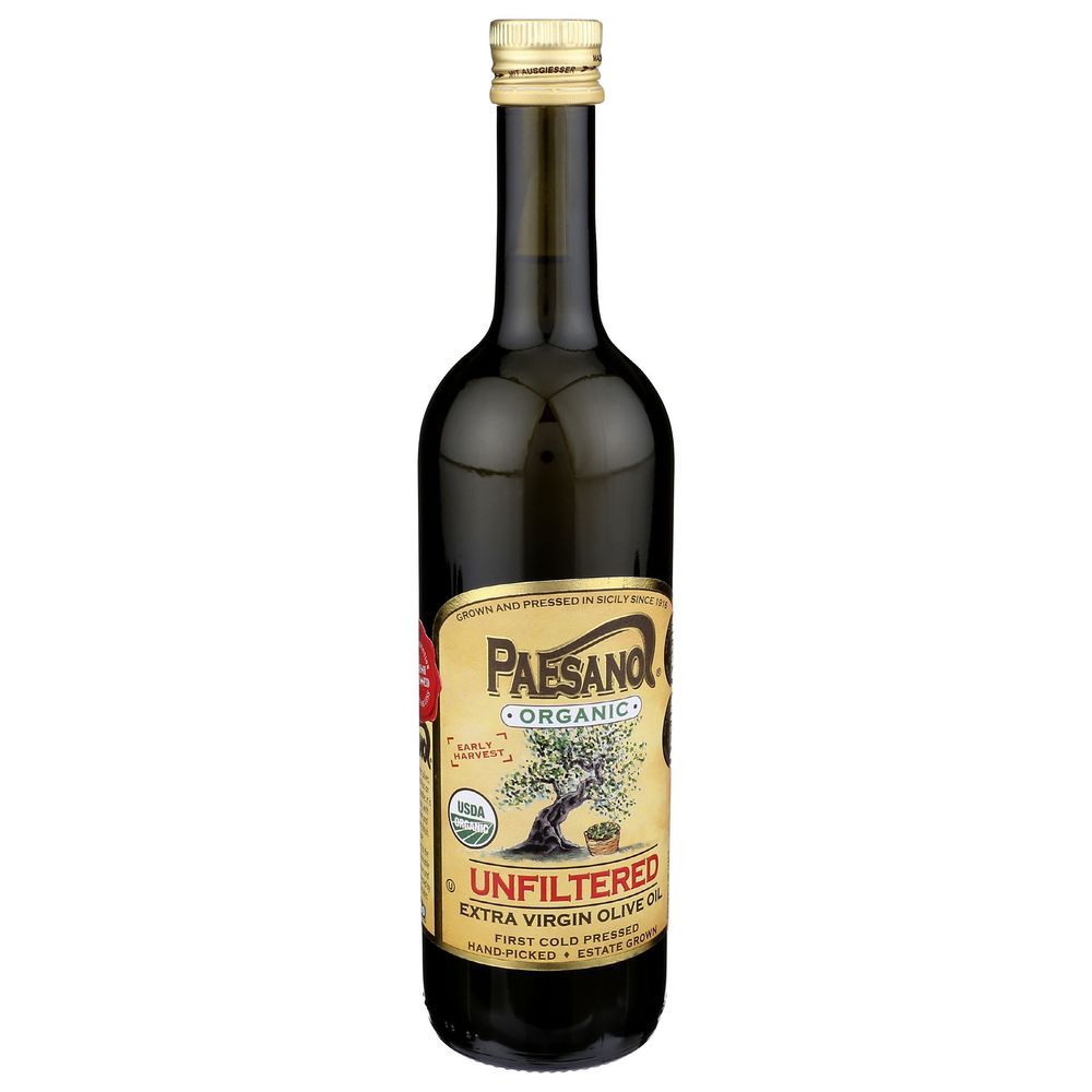Paesanol Organic Unfiltered Extra Virgin Olive Oil, 25 Fluid Ounce -- 6 Per Case