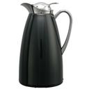 Service Ideas Classy Black Finish Glass Vacuum Insulated Carafe with Push Button, 1 Liter Capacity