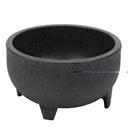 Service Ideas Fiesta Solutions Black Molcajete Bowl with Pestle, 50 Ounce Capacity