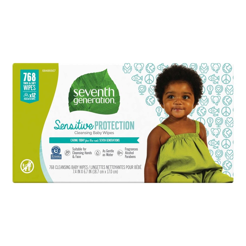 Seventh Generation Sensitive Protection Baby Wipes, 768 count