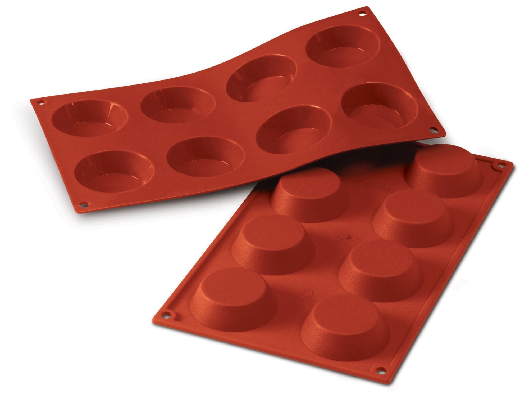 Silikomart Siliconflex Alimentary Silicone 6 Cavities Tartlet Mold, 2.76 Inch X 0.79 Inch Height Cavity