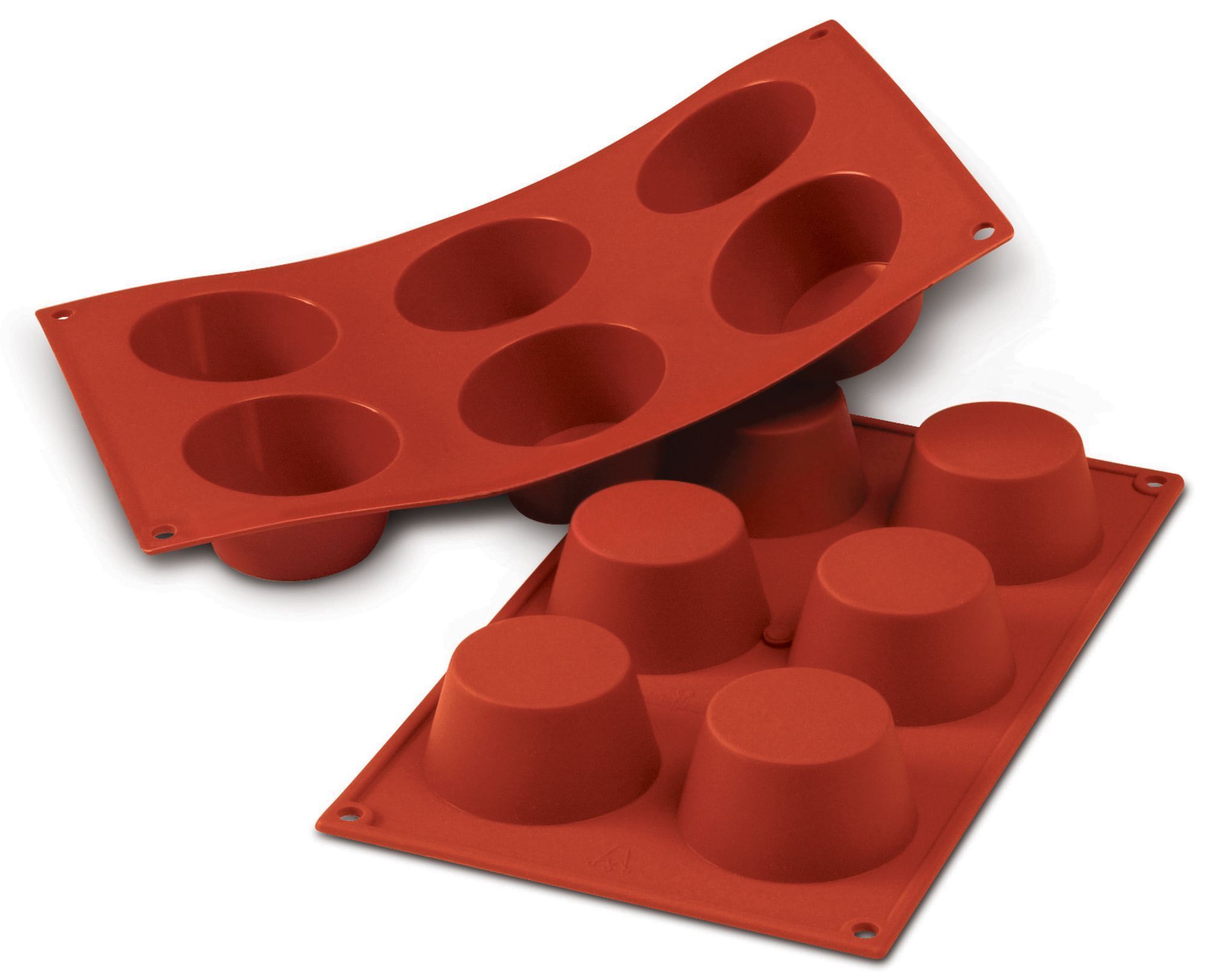 Silikomart Siliconflex Alimentary Silicone 6 Cavities Muffin Mold, 2.95 Inch X 2.36 Inch Height Cavity