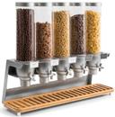 Rosseto EZ Serv 5 Container Tabletop Dispenser with Bamboo Tray, 32.5 x 10 x 26.25 inch