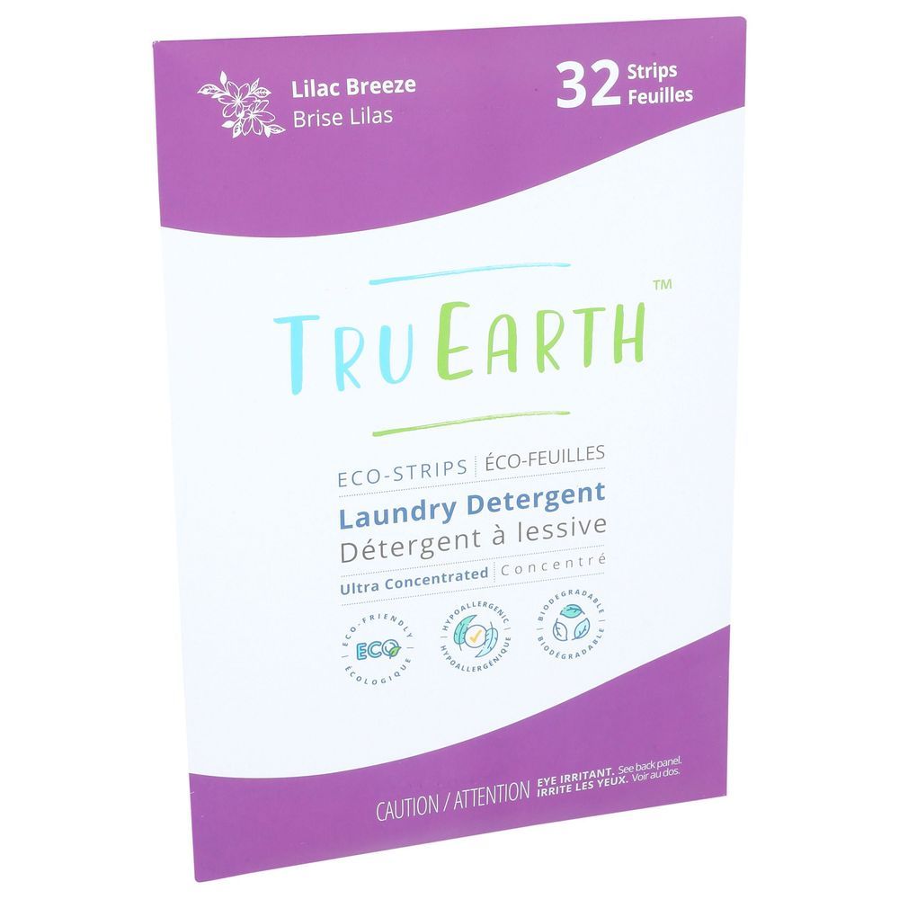 Tru Earth Eco Strips Lilac Breeze Laundry Detergent, 32 Count -- 12 Per Case