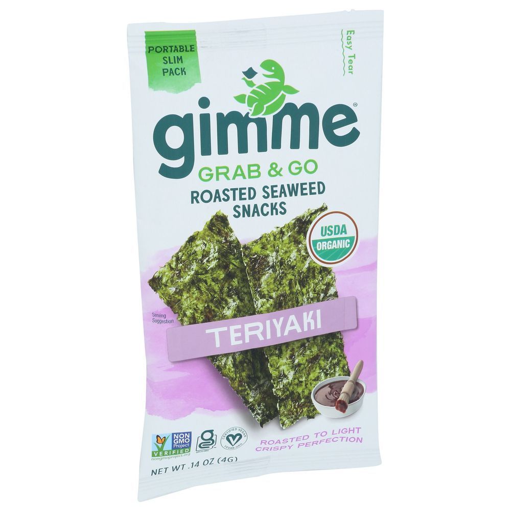 Gimme Grab And Go Organic Teriyaki Roasted Seaweed Snacks, 0.14 Ounce -- 30 Per Case