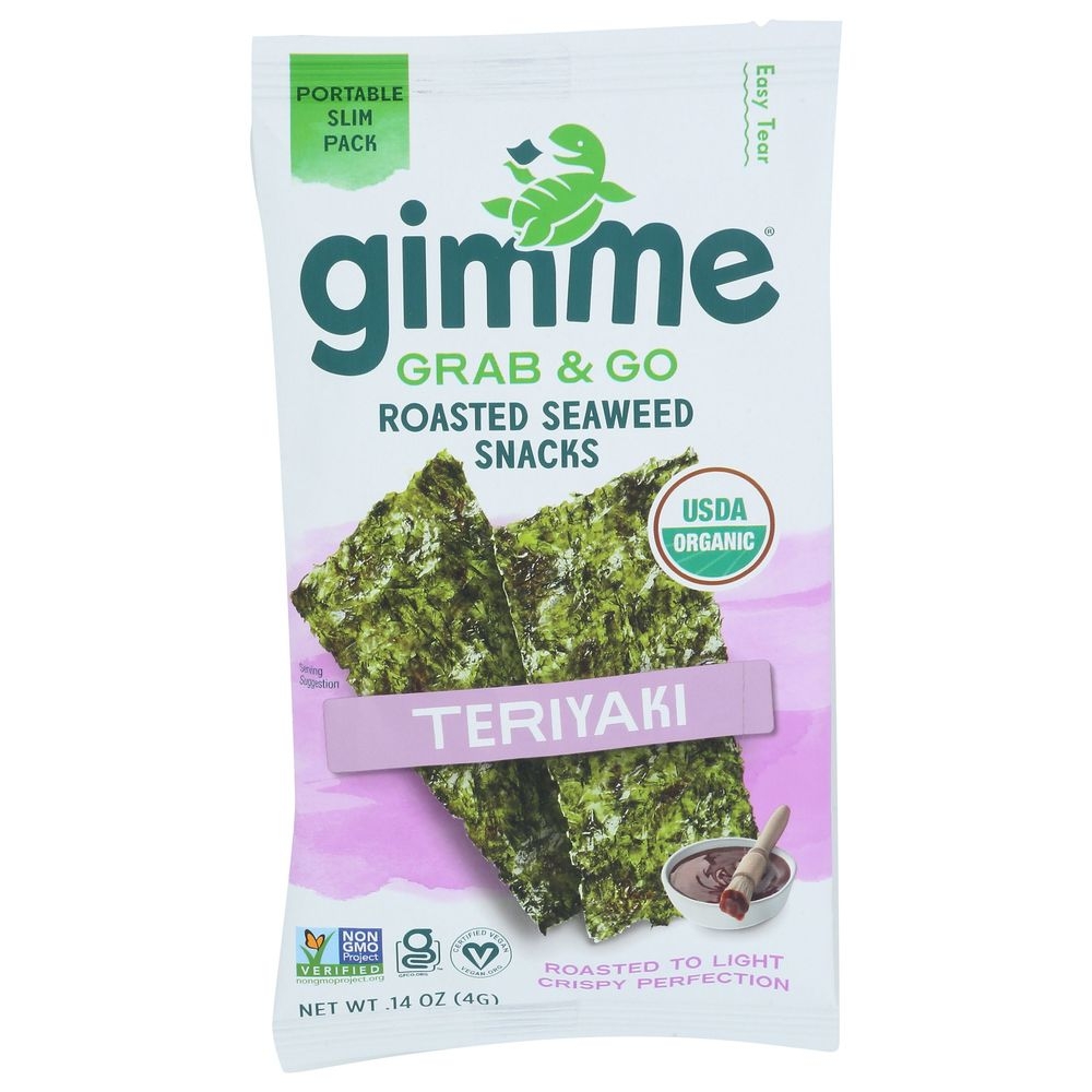 Gimme Grab and Go Organic Teriyaki Roasted Seaweed Snacks, 0.14 Ounce -- 30 per case