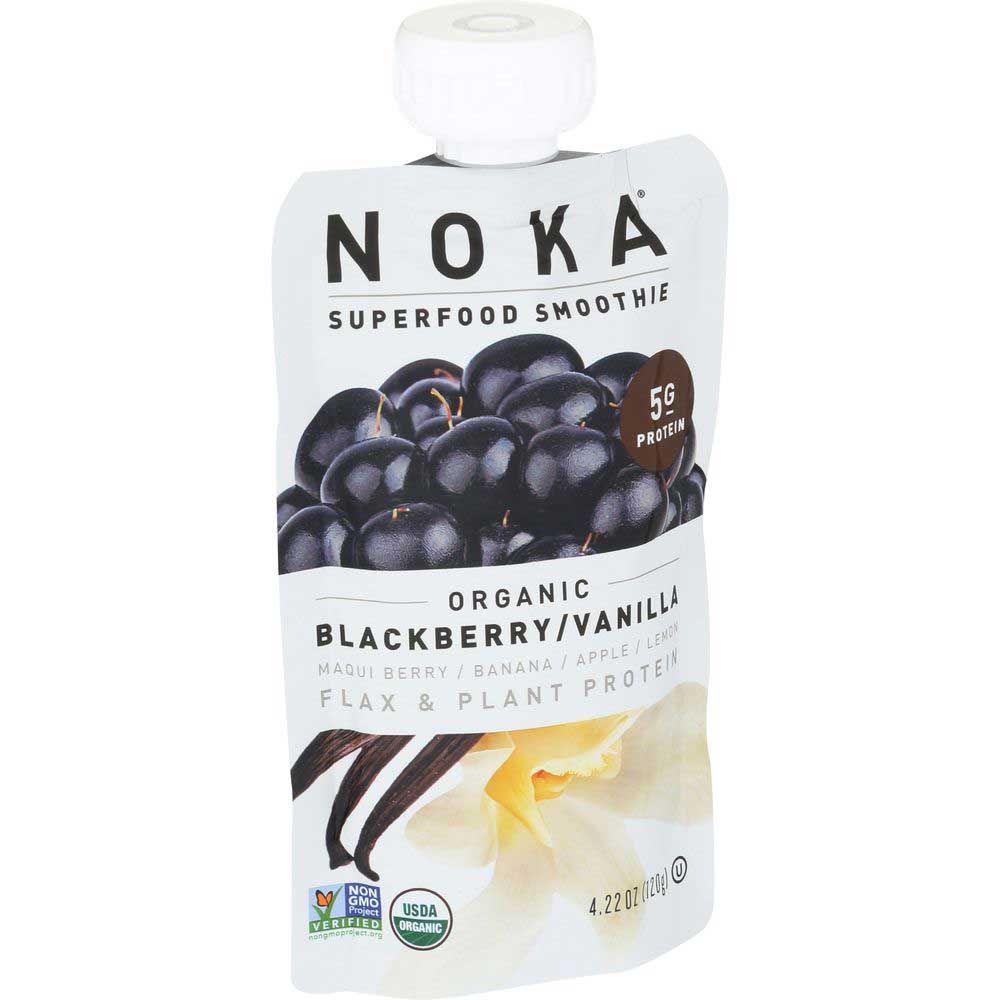 Noka Organic Blackberry Vanilla Superfood Smoothie, 4.22 Ounce -- 6 Per Case