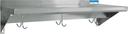BK Resources 18/430 Stainless Steel Economy Wall Shelf with Pot Rack, 36 inch Width x 12 inch Depth
