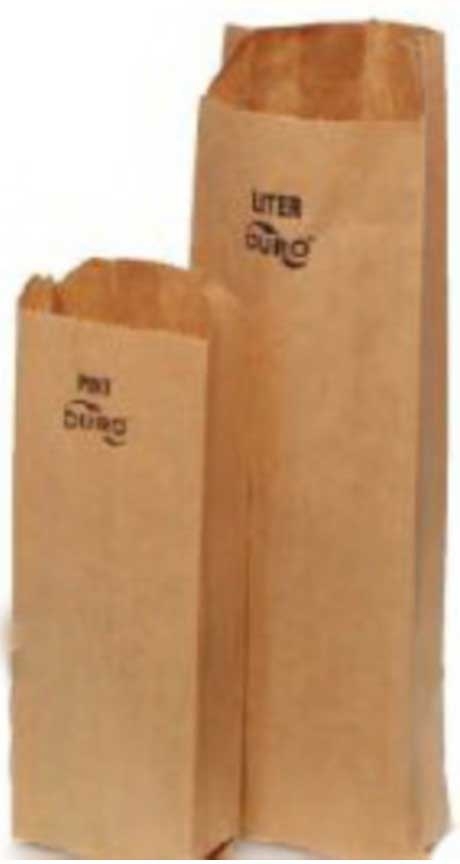 Duro Hilex Poly Kraft Virgin Paper Liquor Bag, 1 Pint -- 500 per case