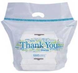 Hilex Poly Thank You Load and Seal Polyethylene Natural 1.5 Mil Tamper Evident Delivery Bag, 21 x 17 x 9 inch -- 500 per case