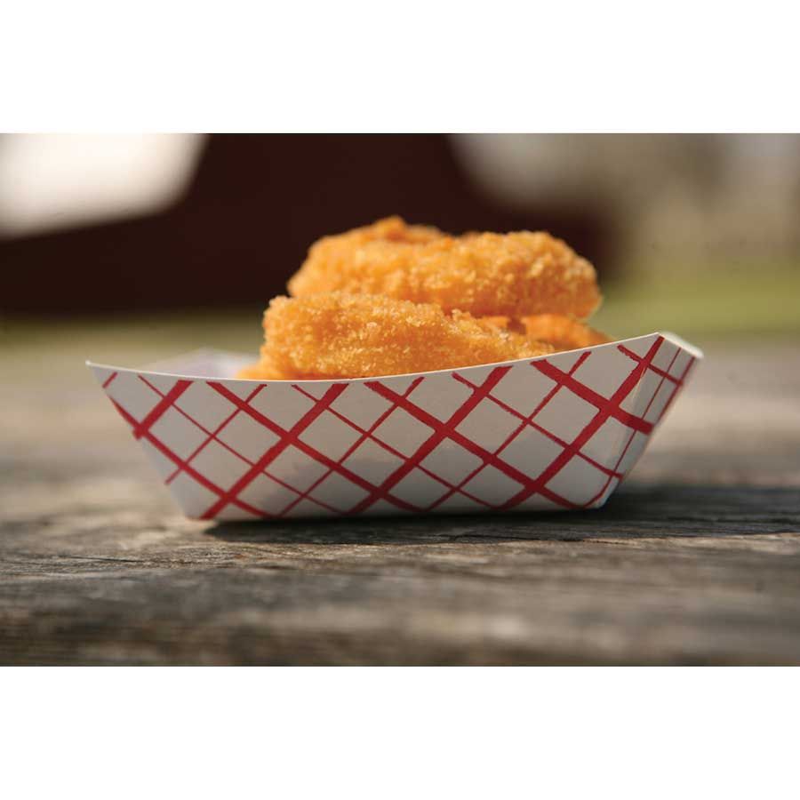 Southern Champion Tray Number 40 Red Checked Paper Food Tray, 6 Ounce -- 1000 Per Case