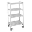 Cambro Camshelving Premium Speckled Gray 4 Vented Shelf Mobile Starter Unit, 21 x 42 x 75 inch