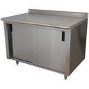 Stainless Steel 5 inch Splash Enclosed Base Work Table With Slide Door, 36X60 inch.