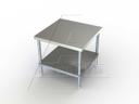 Aero 16 Gauge 430 Stainless NSF Mixer Stand with Adjustable Galvanized Undershelf, 24 x 24 x 30 inch.