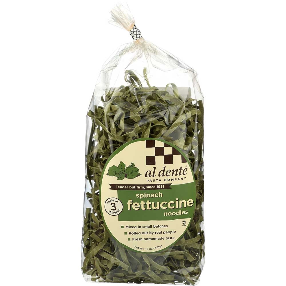 Al Dente Spinach Fettuccine Pasta, 12 Ounce -- 6 per case.