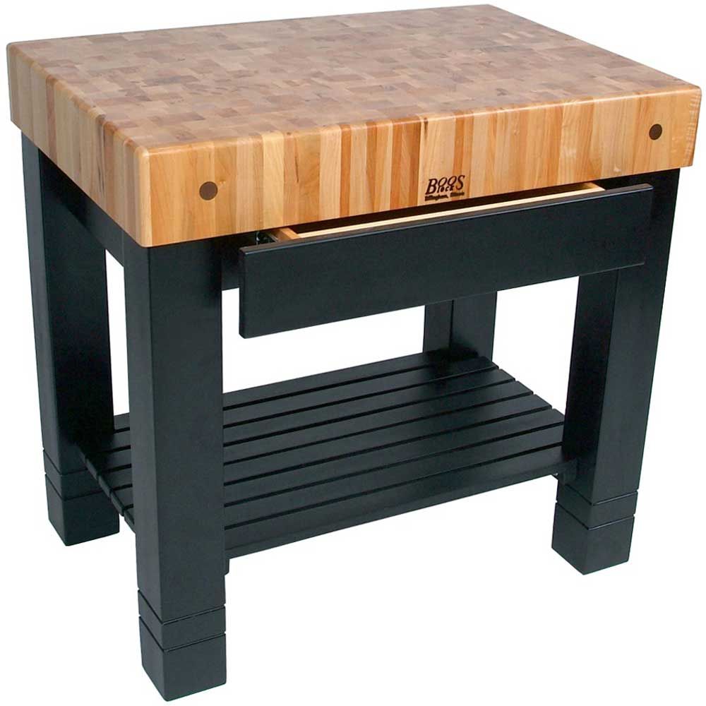 John Boos Alabaster Base Cream Finish Maple Homestead Block, 36 X 24 X 5 Inch