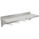 John Boos Stainless Steel Wall Mount Cucina Mensola Shelf with Utensil Bar, 36 x 12 inch.