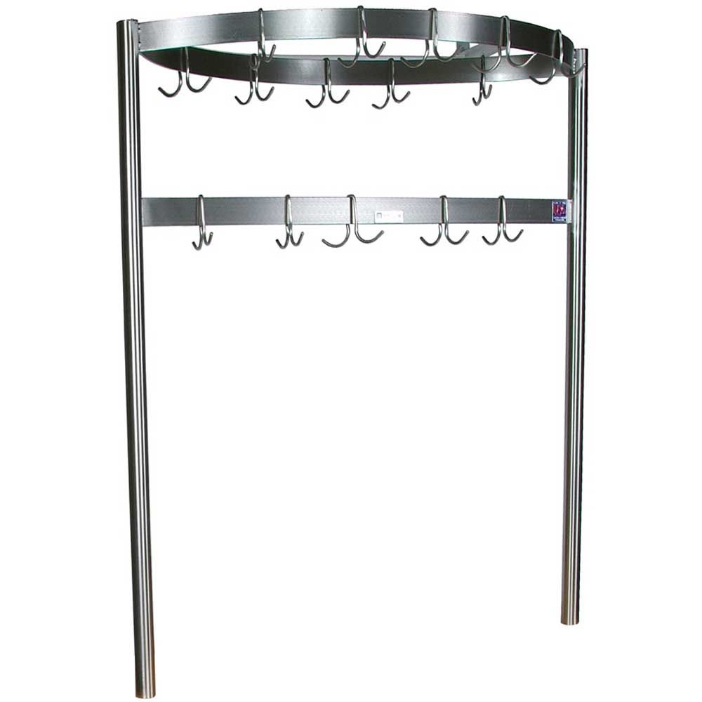 John Boos Table Mount Boat Shaped Stainless Steel Pot Rack, 48 Inch