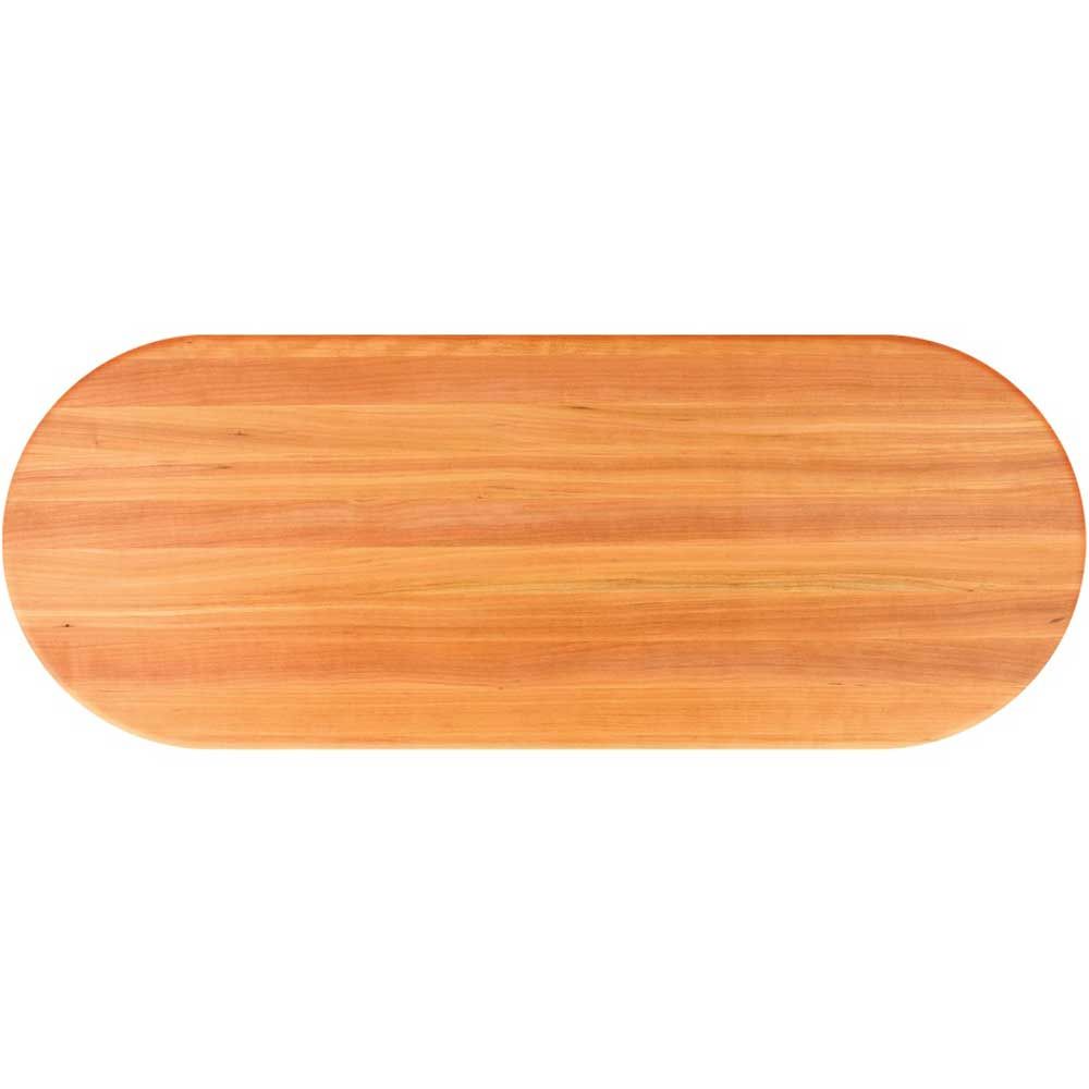 John Boos Tuff Var Finish Oval Cherry Butcher Block Top, 48 X 36 X 1.5 Inch