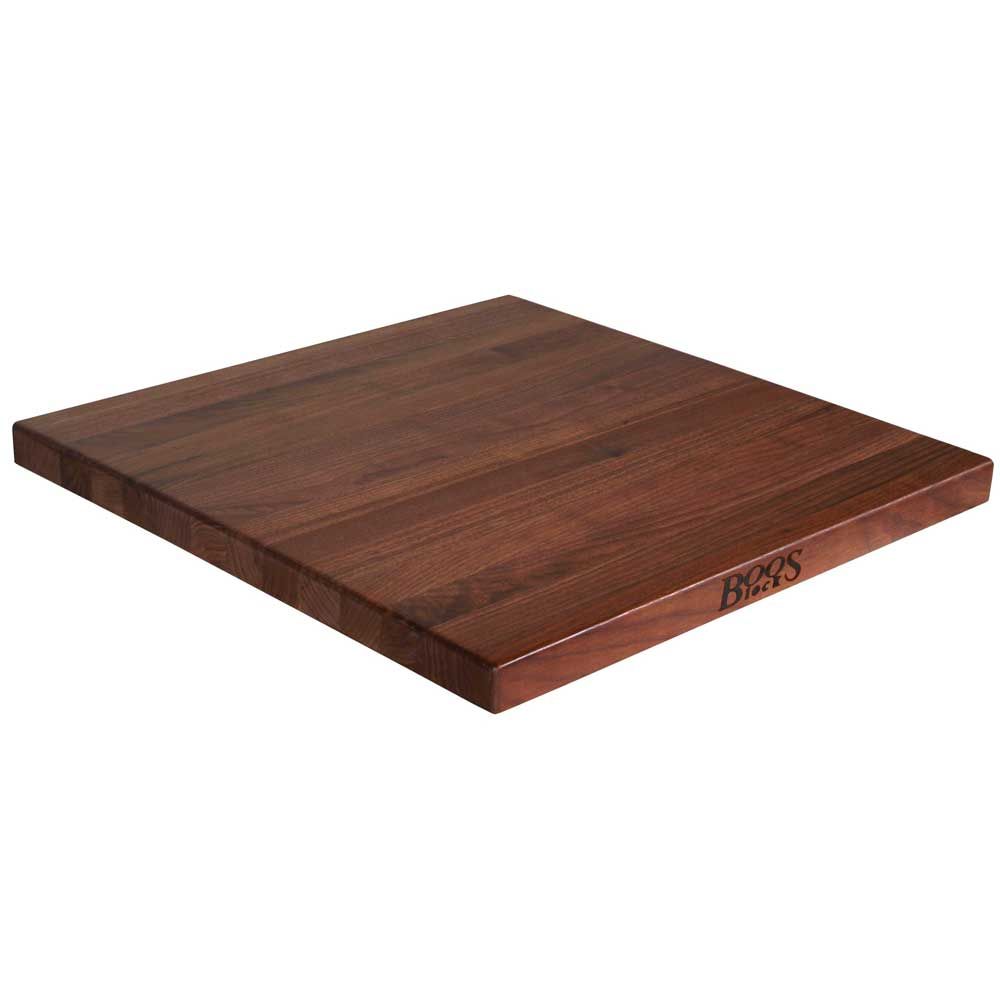 John Boos Tuff Var Finish Square Walnut Butcher Block Top, 24 X 24 X 1 1/2 Inch