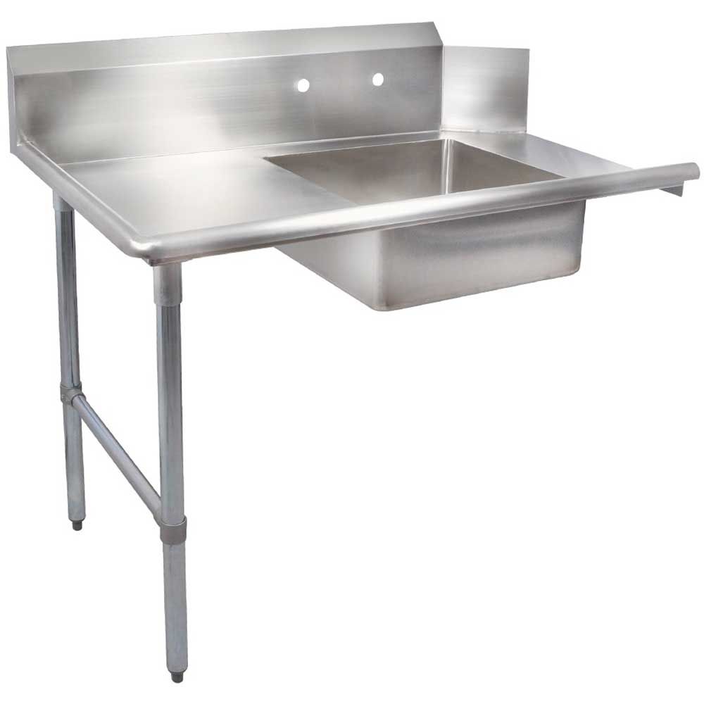 John Boos 14 Gauge Stainless Steel Soiled Dishtable With Left Leg, 108 Inch