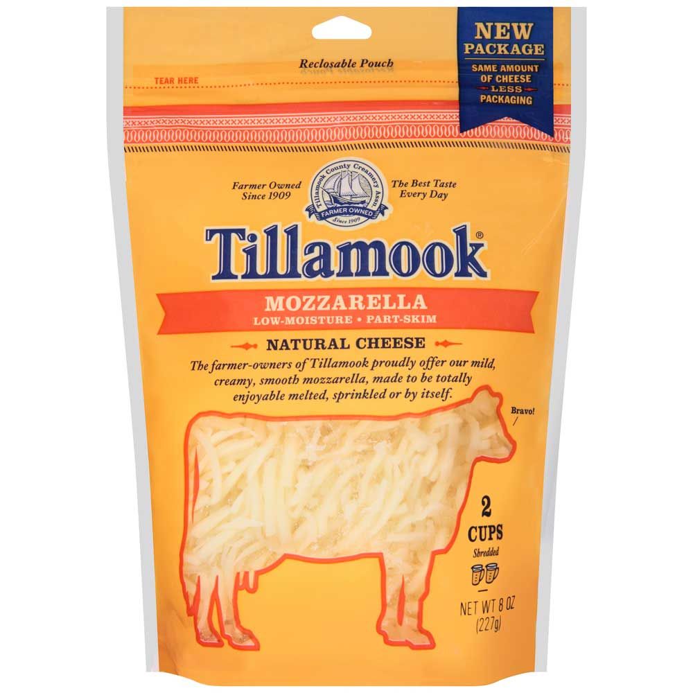 Tillamook Farmstyle Mozzarella Shredded Cheese, 8 Ounce -- 12 Per Case