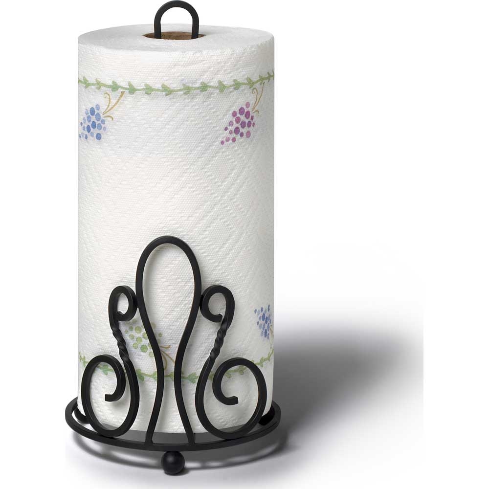 Spectrum Black Patrice Paper Towel Holder, 13 x 6.75 x 6.75 inch.