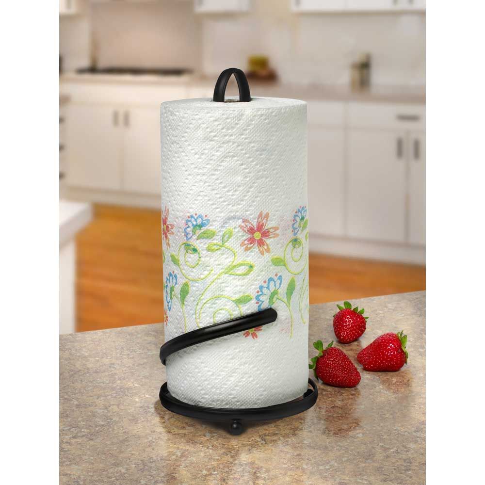 Spectrum Ashley Black Paper Towel Holder, 13.25 X 6.25 X 6 Inch