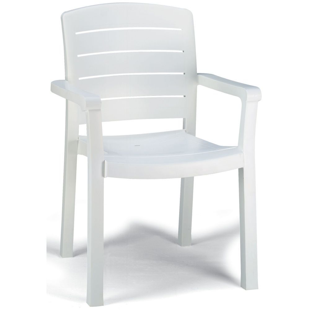Grosfillex Acadia White Stacking Dining Armchair -- 12 Per Case