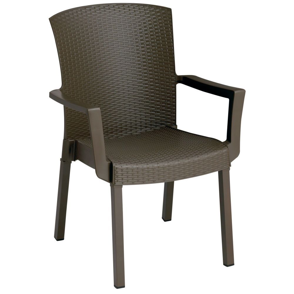 Grosfillex Havana Espresso Classic Stacking Armchair -- 12 Per Case