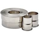 Winco Stainless Steel Fluted Round 11 Piece Cookie Cutter Set, 1 3/8 to 4 inch Dia x 2 inch Height -- 12 set per case.