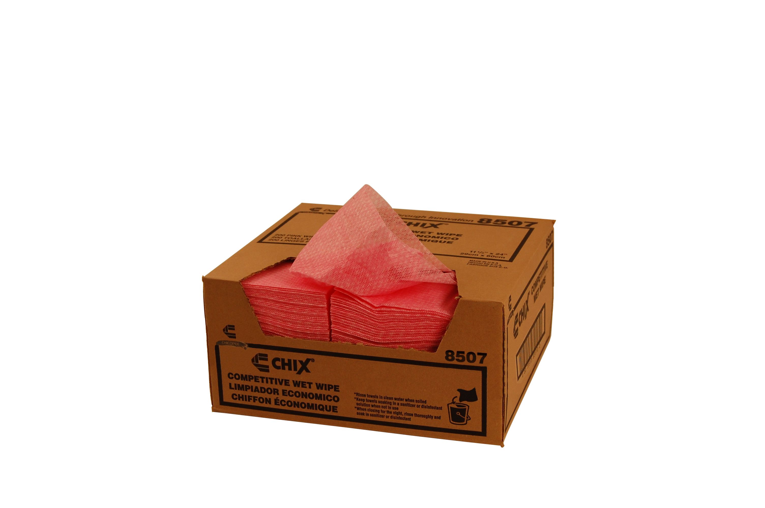 Chix Wet Wipes Pink Wavy Line, 11.5 X 24 Inch -- 200 Per Case