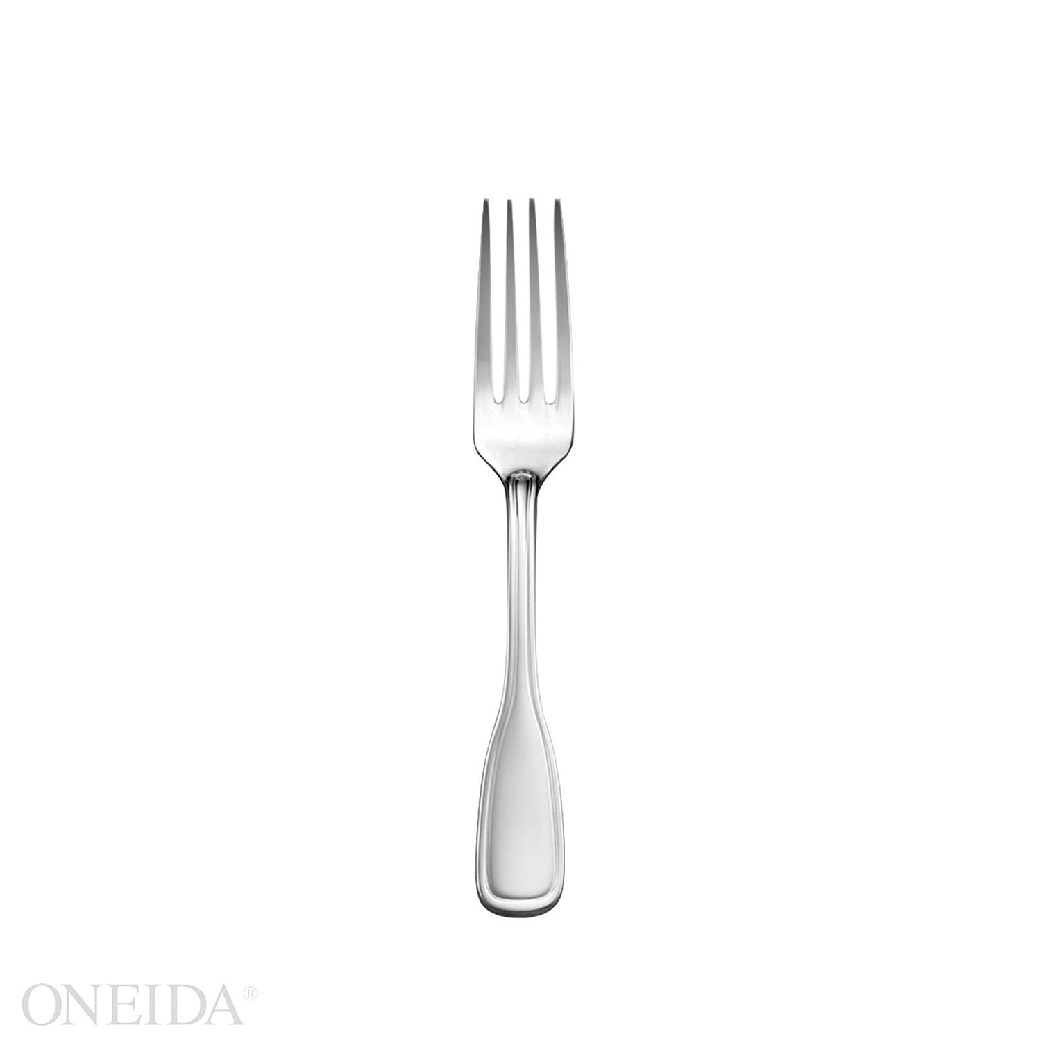 Oneida 3 Star Collection 18 Percentage Chrome Stainless Steel Stanford Dinner/Dessert Fork, 7 1/4 inch -- 36 per case.