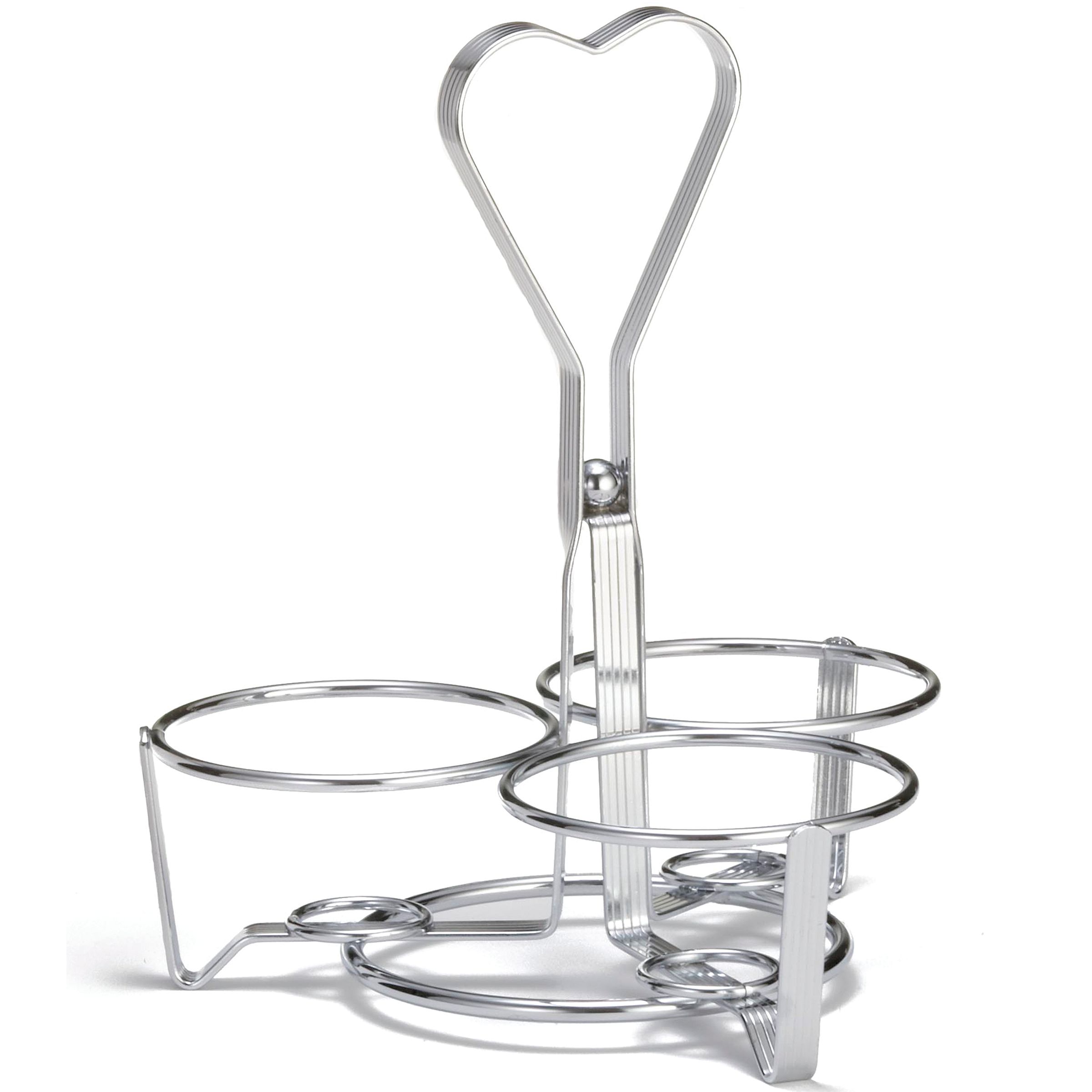 Tablecraft Chrome Plated Three 3.25 Inch Ring Dispenser Caddy