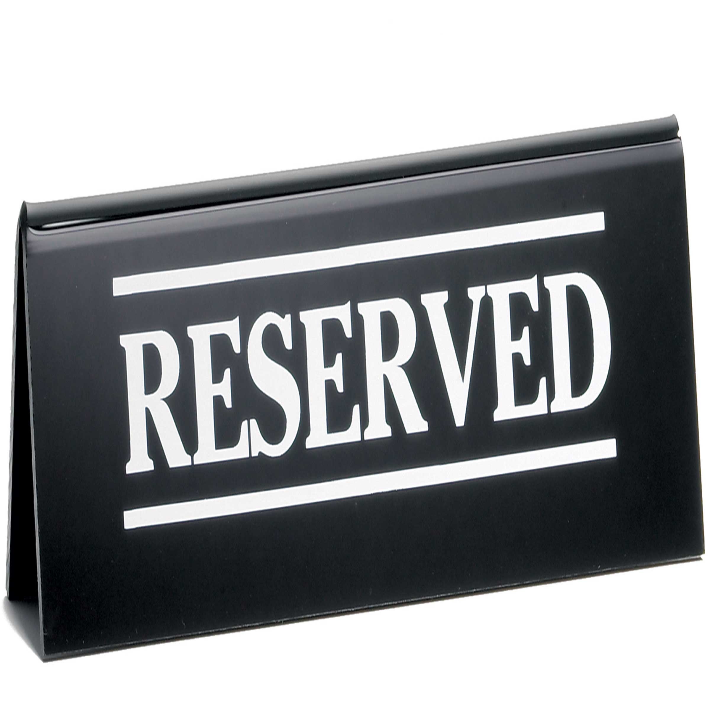 Tablecraft Imprinted Reserve Table Tent Sign, 6 x 1.25 x 2 inch