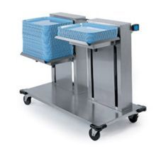 Lakeside Stainless Steel Double Platform Mobile Cantilever Tray And Rack Dispenser, Holds Three Hundred 12 X 22 Inch Trays