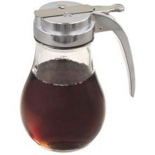 Alegacy Glass Teardrop Heavy Duty Syrup Dispenser With Plastic Top, 6 Ounce -- 12 Per Case