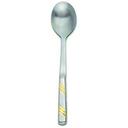 Alegacy Goldcrest Stainless Steel Solid Serving Spoon - Gold Trim, 11 3/4 inch.
