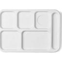 Cambro Sherwood Green Camwear 6 Compartment School Tray, 14 1/2 x 10 x 3/4 inch -- 24 per case.