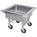 Stainless Steel Fabricated Silver Soak Sink with Dishwasher Basket.22x22x8 inch.