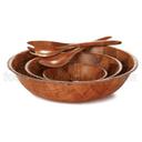 Tablecraft Round 4 Ply Woven Maple Wood Melamine Coated Salad Bowl, 16 x 16 x 3.625 inch